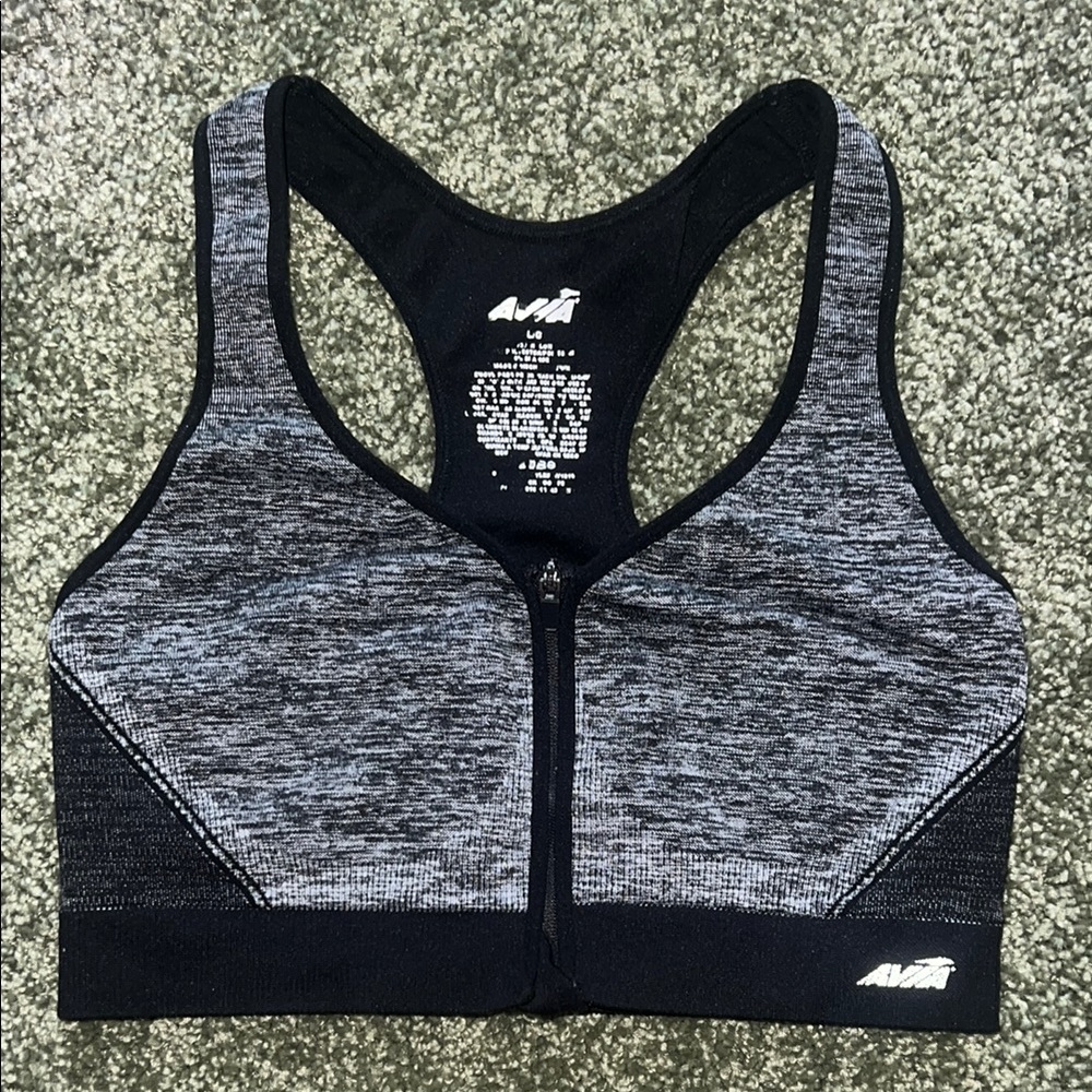 Avia Black and Gray Sports Bra